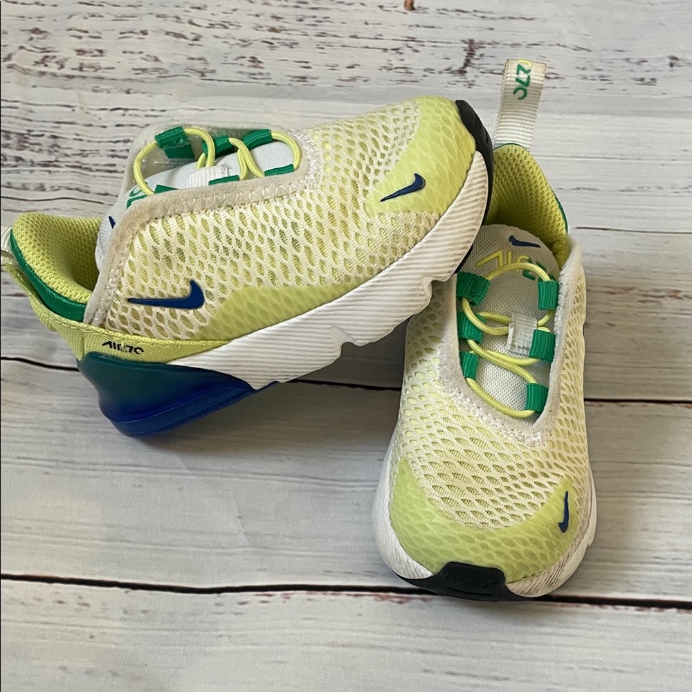 Nike Air Max 270 (Toddlers) Blue/White/Light Lemon Twist